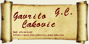 Gavrilo Caković vizit kartica